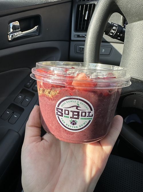 Açaí bowl with no honey  at SoBol in Riverhead