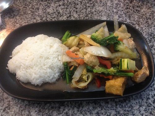 Tofu + seitan + vegetables lunch special at Peace Harmony in Sydney