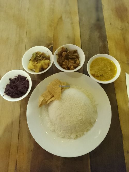 Rice and veg curry at Fish & Chips Restaurant and Rotti Hut  in Ella