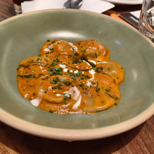 Mushroom ravioli at The Nutcracker - Jio World Drive in Mumbai