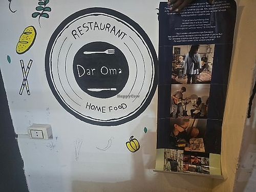 Up on the restarant walls  at Dar Oma  in Saint Catherine
