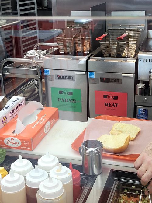 Division between meat and not meat fryer at Grill Place  in Boca Raton