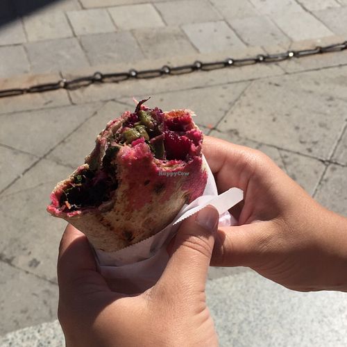 Beet wrap something at Pizzeria L'Angelo in Venice