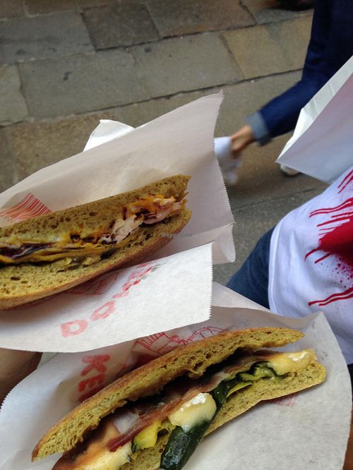 One vegan one non-vegan toasted sandwich. at Pizzeria L'Angelo in Venice