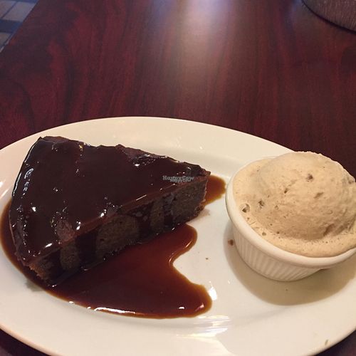 sticky toffee putting with bourbon maple walnut ice cream (both vegan) at Green Leaf in Framingham