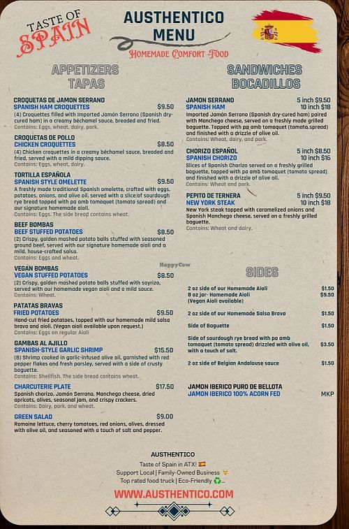 I don't see choices other than a stuffed potato & side type dishes that are vegetarian or vegan. at AUSTHENTICO  in Austin