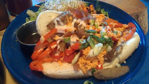 Vegan Cheese steak at Black Lodge in Vancouver BC, Canada at The Black Lodge - Kingsway in Vancouver