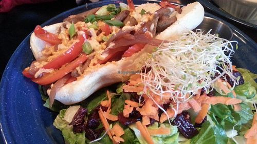 vegan cheese steak sandwich at The Black Lodge - Kingsway in Vancouver