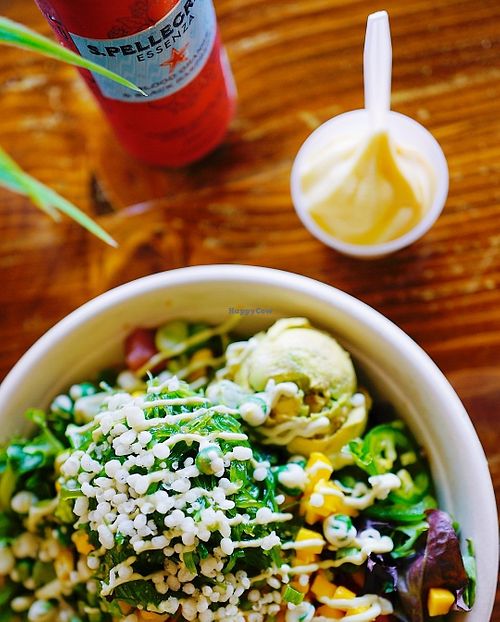 Typical BYOB with drink and Dole Soft Serve Sample at Island Fin Poke Co in Tallahassee