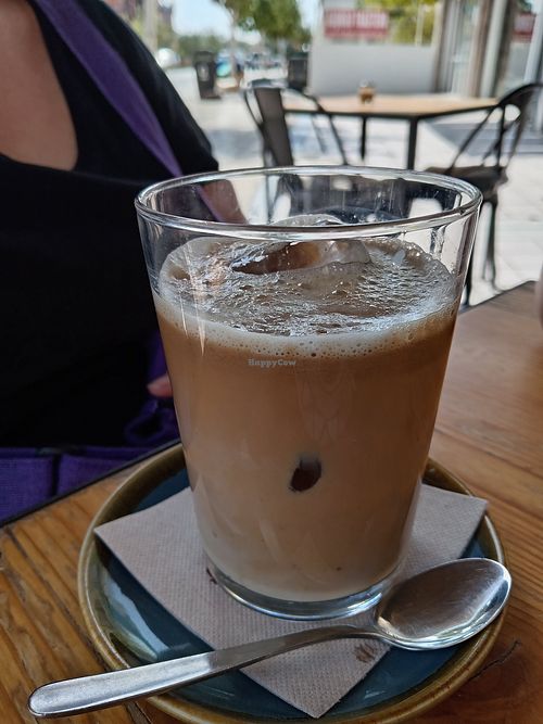 Iced decaf soya latte at Nu Market & Coffee   in Mallorca