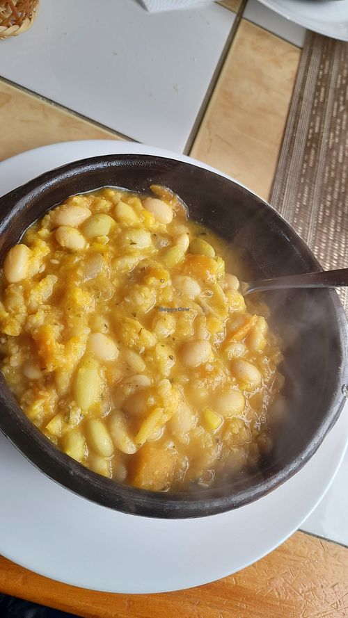 Chilean bean stew (porotos granados) at El Rincón De Mirna in Aysen