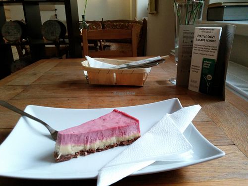 cheesecake at Rawcha in Prague