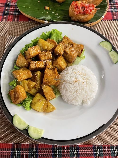 Tofu stir fried with pineapple   at Streamside Restaurant in Phu Quoc