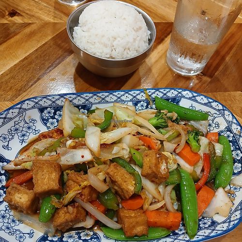 Fried Tofu & Mixed Vegetables, Spice Level: Medium at Khao Niao  in Omaha