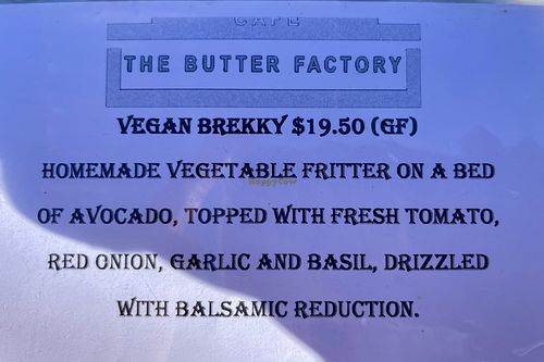 Vegan Brekky  at The Butter Factory Cafe  in Shepparton