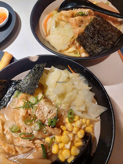 Vegan Ramen bowls, tasted very good at Tiger Ramen Bodø in Bodo