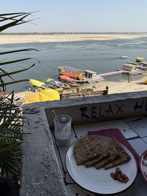 Vegan paratha  at Everest Cafe in Varanasi