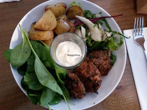 their Vegan main dish (14 euros) at Cafe Pinson - Poissonniere in Paris