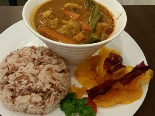 curry vegetables with rice at Well Dressed Salad Bar and Cafe in Central Singapore