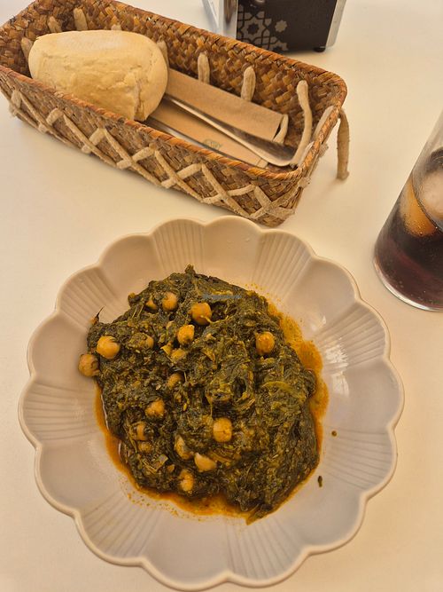 Spinach/chickpea stew at Bar La Alcazaba in Sevilla