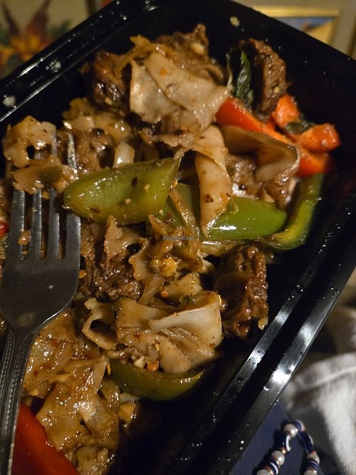 Spicy noodles with soy beef. Soooo good at Let's THAI in Santa Clarita