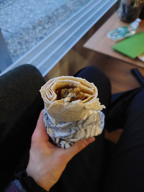 Hummus Wrap at Café Turisthytta in Bodo