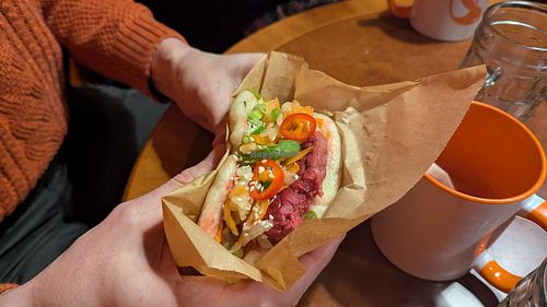 BEETROOT AND SOY SAUCE INFUSED TEMPEH at Steam Bunny in Edinburgh