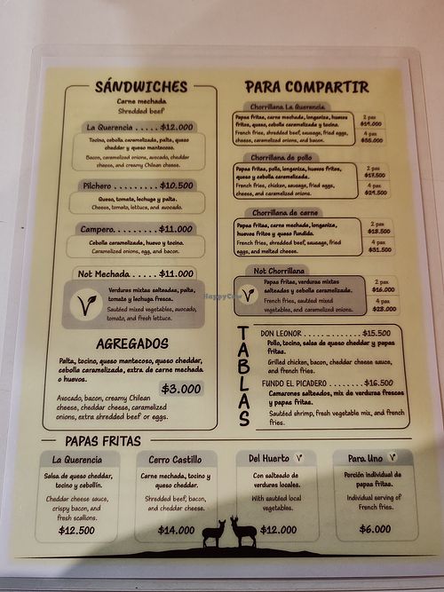 Menú at Restaurant La Querencia in Rio Ibanez