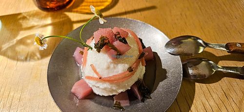 dessert at chaochao. vegan food and natural wine bar in Beijing