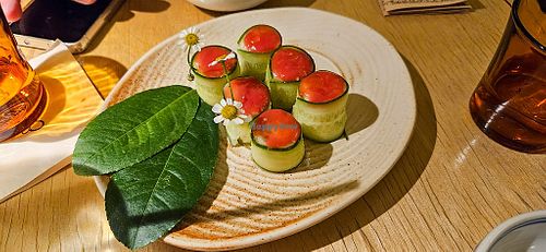 cucumber rolls at chaochao. vegan food and natural wine bar in Beijing