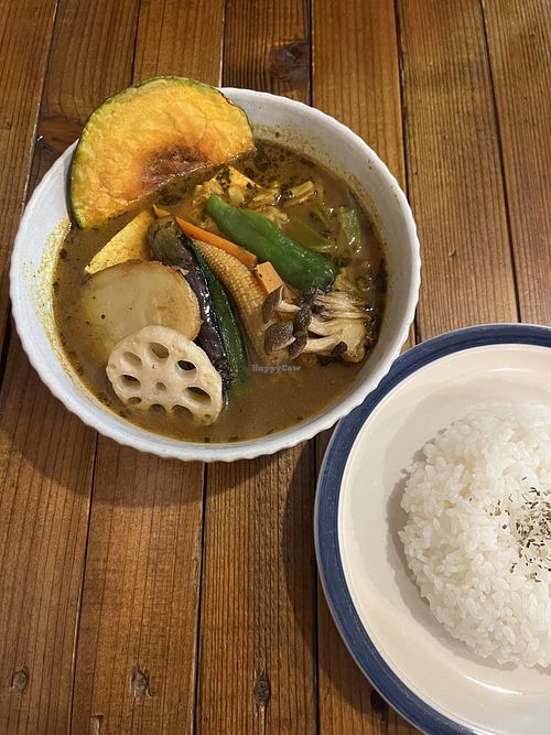  Vegetarian bowl with vegan soup base  at Markie Curry in Kutchan