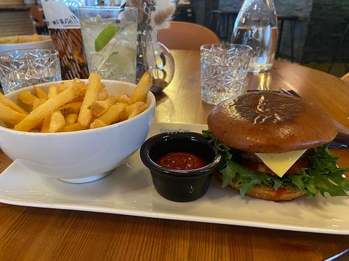Beyond Meat burger   at Northern Lights Village in Saariselkae
