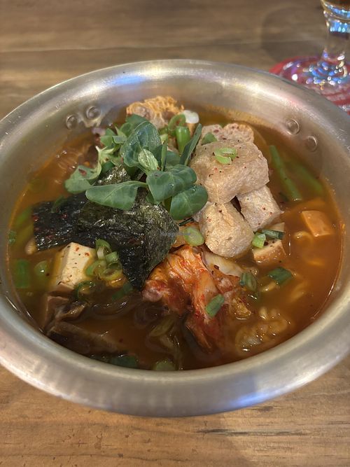 Kimchi ramen vegano  at Hanok in Madrid