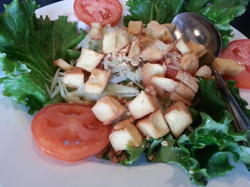 Som Tom with tofu at Araya's Place in Los Angeles