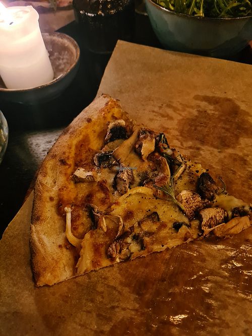 The Funghi - by the time I remembered to take a picture. at Guys Pizza in Aalborg