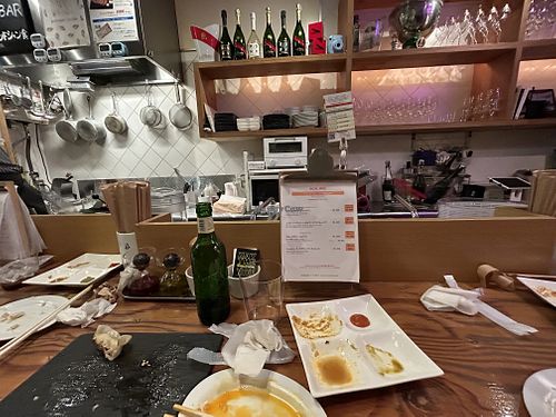 Small 7 seats and awesome owner    at L'avant champagne shokudo in Osaka