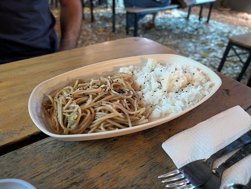 Noodles and rice sides at Amet - Cocina basada en plantas in Guadalajara