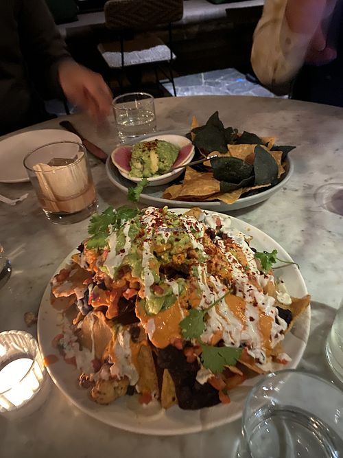 Nachos and chips/guacamole at Gracias Madre - WeHo in West Hollywood