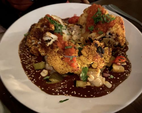 Cauliflower mole  at Gracias Madre - WeHo in West Hollywood