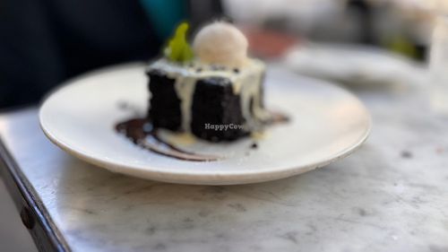 WARM CHOCOLATE
OLIVE OIL CAKE 
vanilla ice cream, chocolate chips, agave olive oil glaze at Gracias Madre - WeHo in West Hollywood