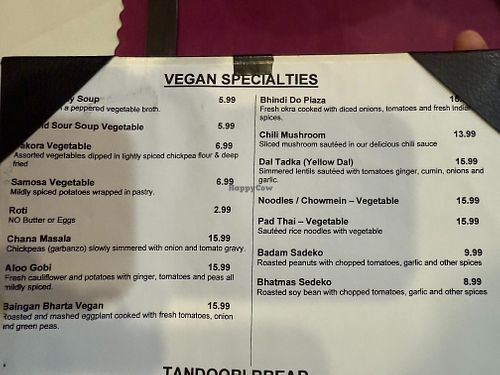 Vegan Specials at Taste of Taj in Perry Hall