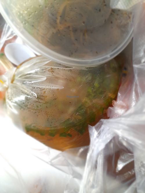 Bringing home my take away vegan food at Tâm Hạnh in Ho Chi Minh City