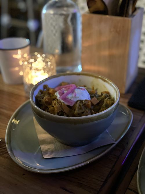 Jackfruit curry  at Scoundrel's Rest  in Wollongong