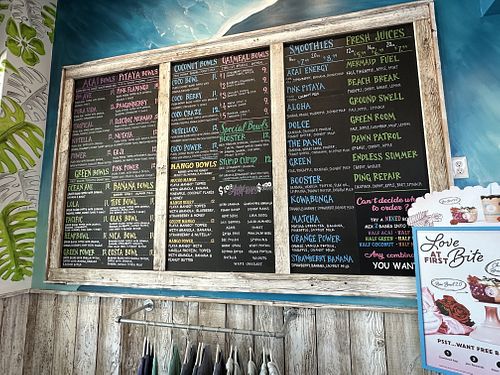 Huge menu!  at Playa Bowls in Lauderdale-by-the-sea
