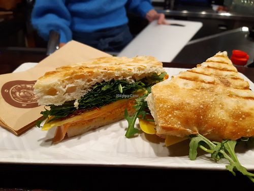 Pr Jakcu daily vegan sandwich😄really tasty, made freshly with extra love. The bread (foccaccia) is housemade. at PR' JAKCU in Kamnik