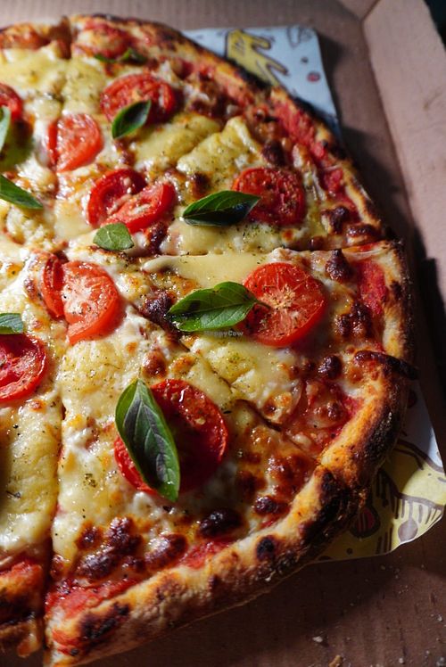 Margarita pizza with fresh basil from our garden. at Tierra Verde in Veracruz
