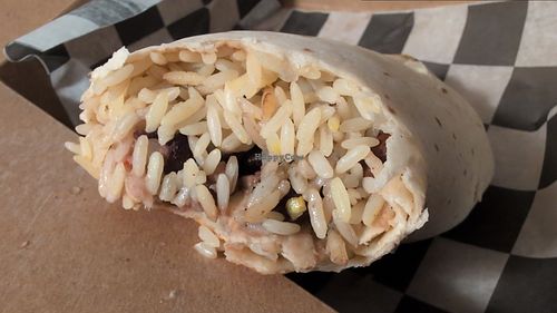 Vegan burrito cross section at The Tavern Bar & Tacos in Orlando