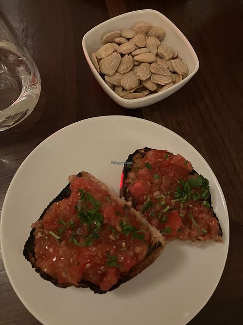 Catalan bread and almonds at Iberico World Tapas  in Nottingham