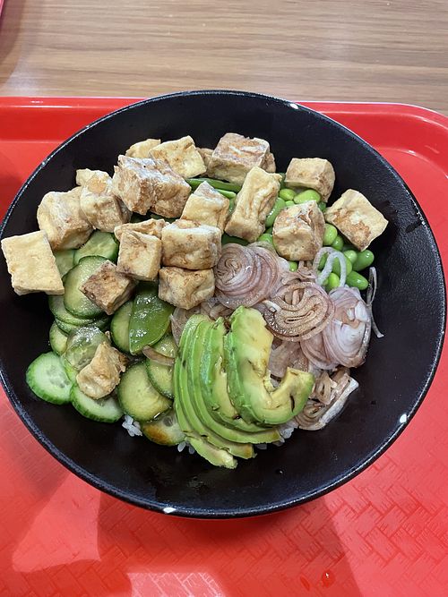 Vegan bowl with tofu  at The Marketplace  in Abu Dhabi