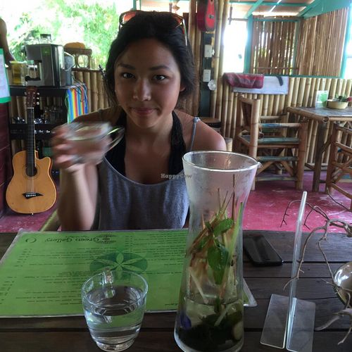 What's left of the delicious spa water at Green Gallery in Koh Phangan